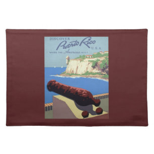 Visit El Morro Fortress, Puerto Rico, Old San Juan Cloth Placemat