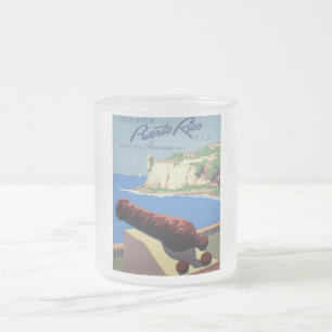 Visit El Morro Fortress, Puerto Rico, Old San Juan Frosted Glass Coffee Mug
