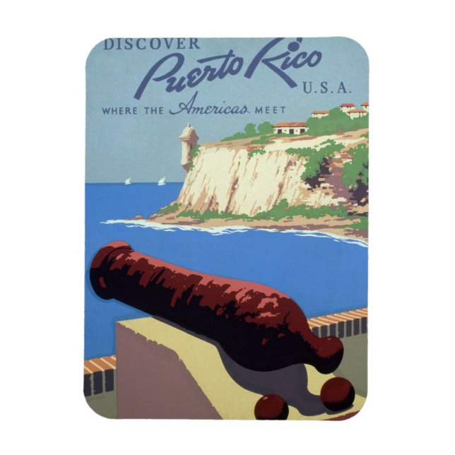 Visit El Morro Fortress, Puerto Rico, Old San Juan Magnet (Vertical)