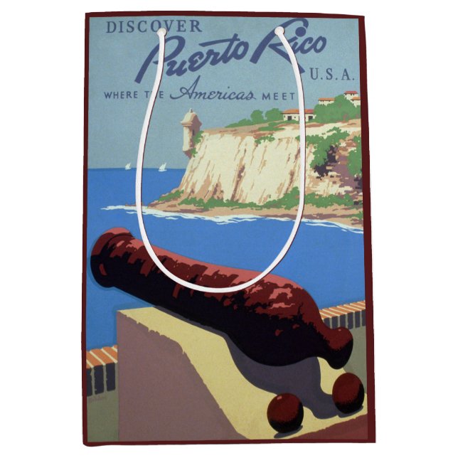 Visit El Morro Fortress, Puerto Rico, Old San Juan Medium Gift Bag (Front)