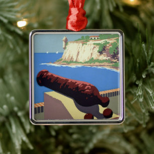 Visit El Morro Fortress, Puerto Rico, Old San Juan Metal Ornament