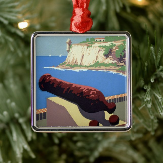 Visit El Morro Fortress, Puerto Rico, Old San Juan Metal Ornament (Tree)
