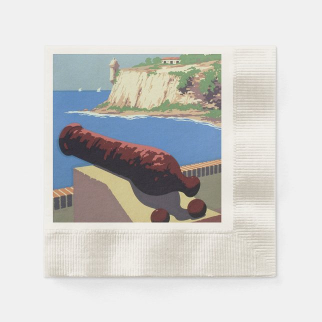 Visit El Morro Fortress, Puerto Rico, Old San Juan Napkins (Front)