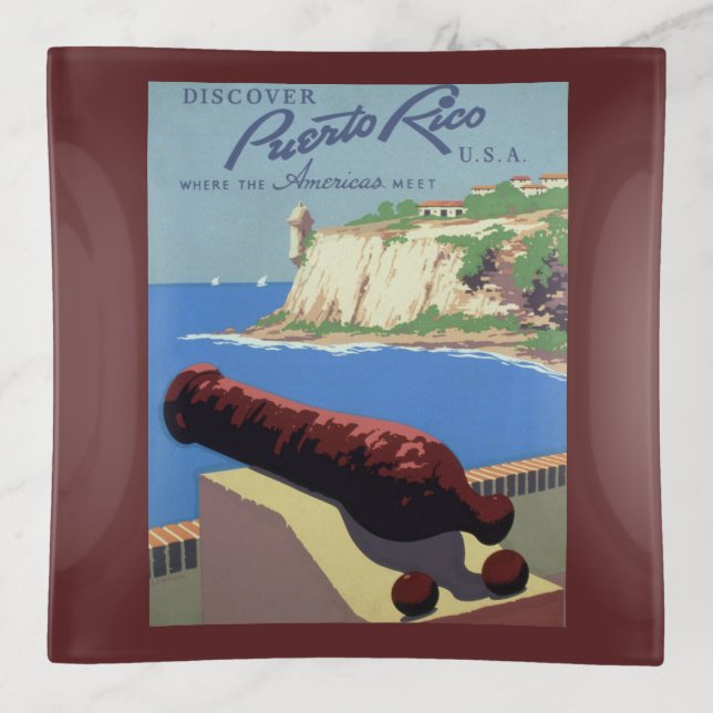 Visit El Morro Fortress, Puerto Rico, Old San Juan Trinket Tray (Front)