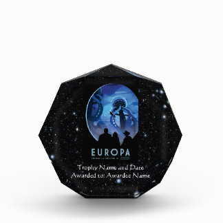 Visit Europa moon of Jupiter, Space Tourism Ad Acrylic Award