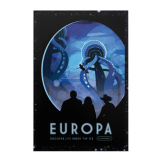 Visit Europa moon of Jupiter, Space Tourism Ad Acrylic Print