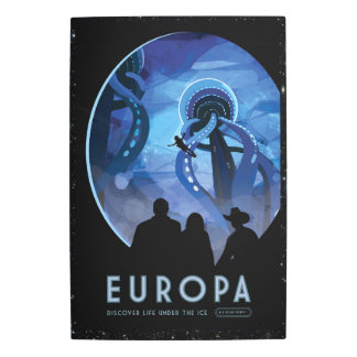 Visit Europa moon of Jupiter, Space Tourism Ad Metal Print