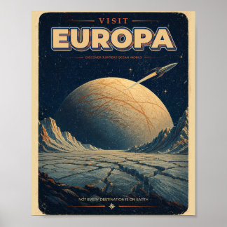 Visit Europa – Vintage Space Travel Poster