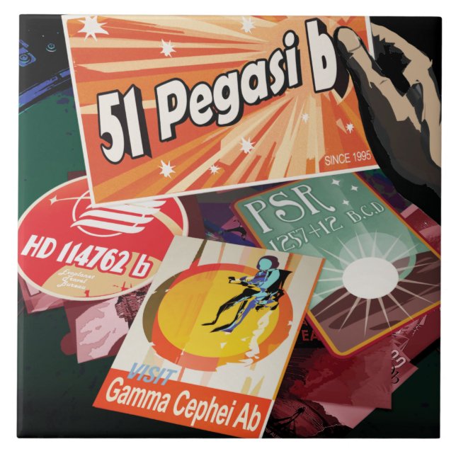 Visit First Exoplanet Found Outside Solar System  Ceramic Tile (Front)