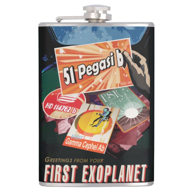 Visit First Exoplanet Found Outside Solar System  Flask (Front)