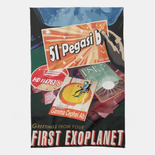 Visit First Exoplanet Found Outside Solar System  Kitchen Towel