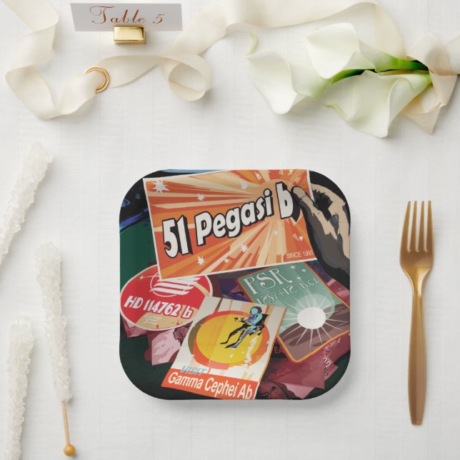 Visit First Exoplanet Found Outside Solar System  Paper Plates (Wedding)