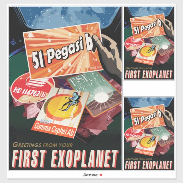 Visit First Exoplanet Found Outside Solar System  Sticker (Sheet)