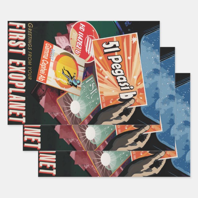 Visit First Exoplanet Found Outside Solar System  Wrapping Paper Sheets (Set)