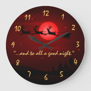 Visit From Santa Claus Christmas Large Clock
