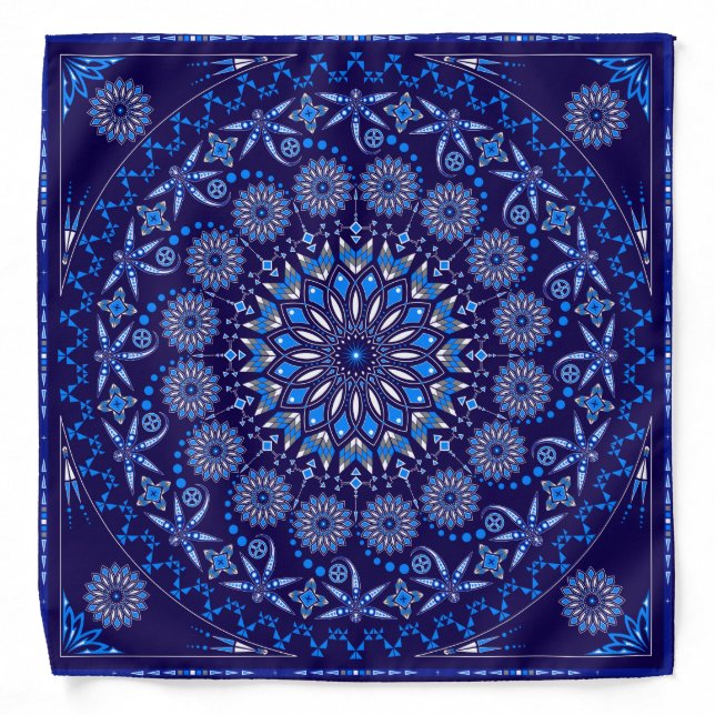 Visit from the Ancestors Blue Bandana (Front)