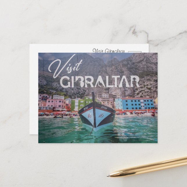 Visit Gibraltar, Travel Photography Postcard (Front/Back In Situ)