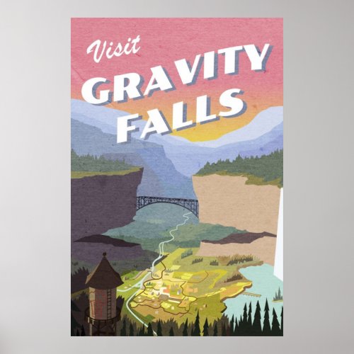 Visit Gravity Falls Postcard Poster