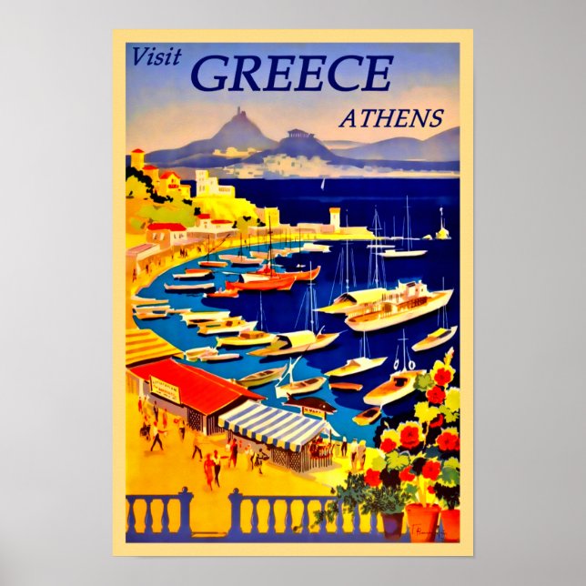 Visit Greece, Athens Vintage  Poster (Front)