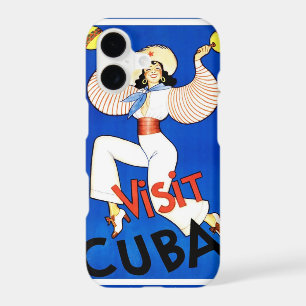 Visit Havana, Cuba, Vintage Travel Poster Maracas iPhone 17 Case