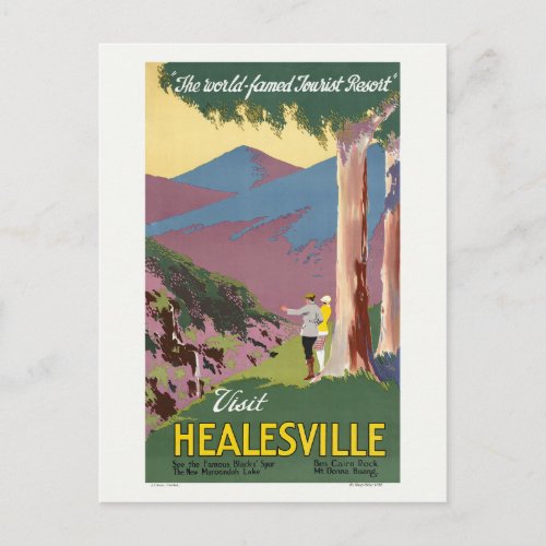 Visit Healesville Australia Vintage Poster 1927 Postcard