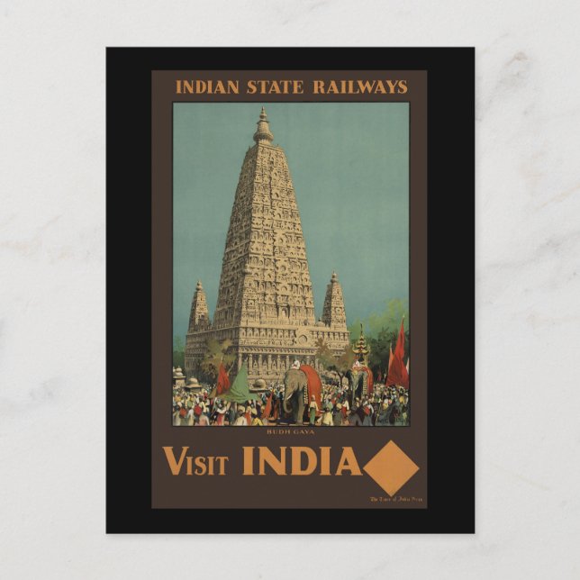 Visit India Budh Gaya Postcard (Front)