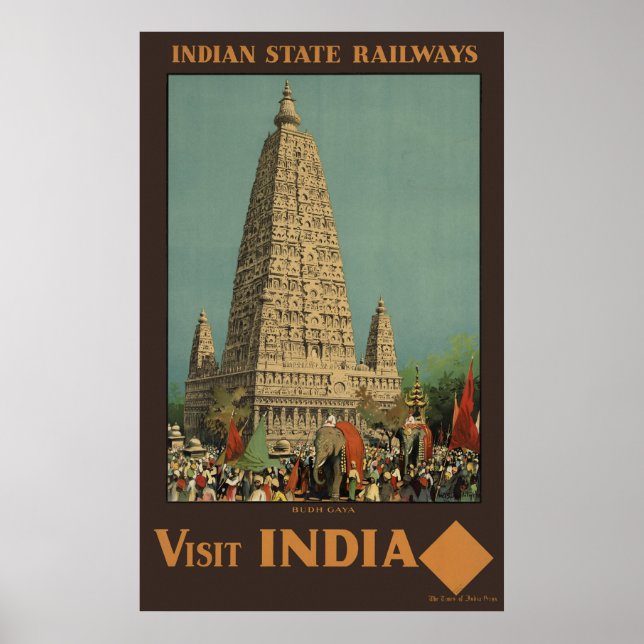 Visit India Budh Gaya Poster (Front)