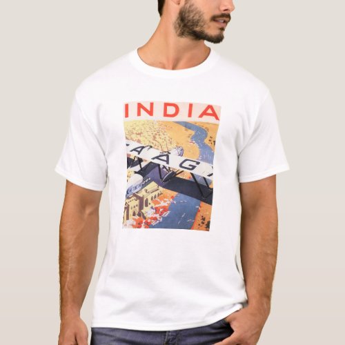 Visit INDIA Imperial Airways Vintage Travel Advert T_Shirt