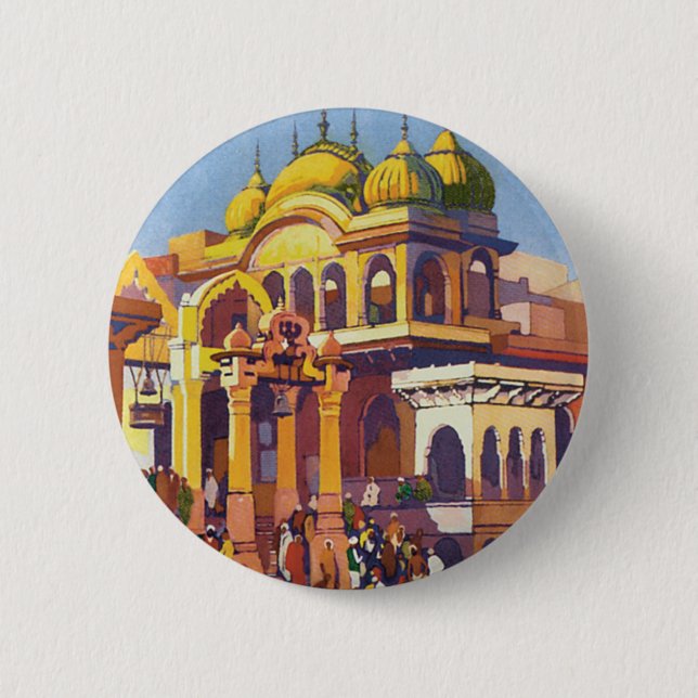 Visit India Muttra Button (Front)