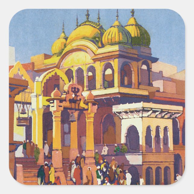 Visit India Muttra Square Sticker (Front)