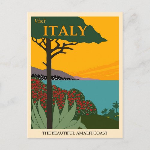 Visit Italy The Beautiful Amalfi Coast Travel Postcard