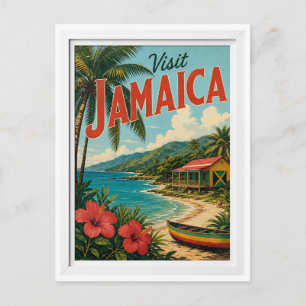 Visit Jamaica Travel Vintage Postcard