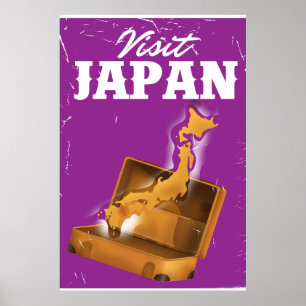 Visit Japan vintage travel poster