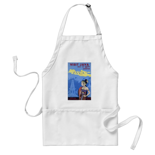 Visit Java Adult Apron (Front)