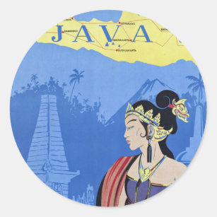 Visit Java Classic Round Sticker