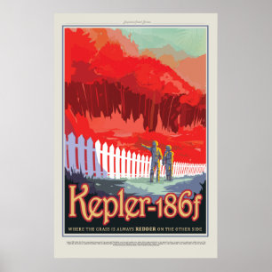 Visit Kepler 186f NASA Vintage Travel Poster