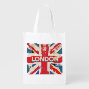 Visit London,England vintage poster Grocery Bag