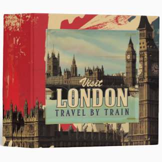 Visit London vintage poster 3 Ring Binder