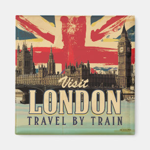 Visit London vintage poster Magnet