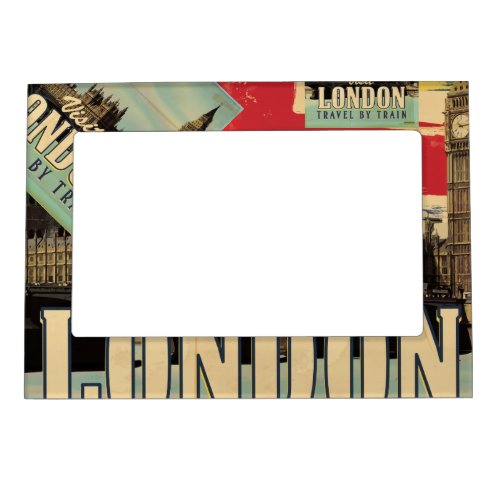 Visit London vintage poster Magnetic Photo Frame