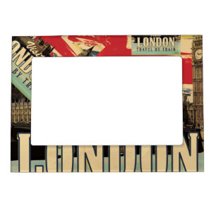 Visit London vintage poster Magnetic Picture Frame