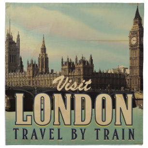 Visit London vintage poster Napkin