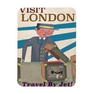 Visit London vintage travel poster art Magnet
