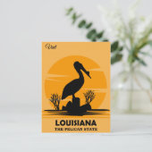 Visit Louisiana Vintage Pelican Travel Postcard (Standing Front)