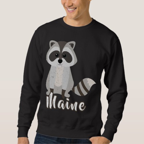 Visit Maine Vacation Woodland Whimsy Raccoon Sweatshirt
