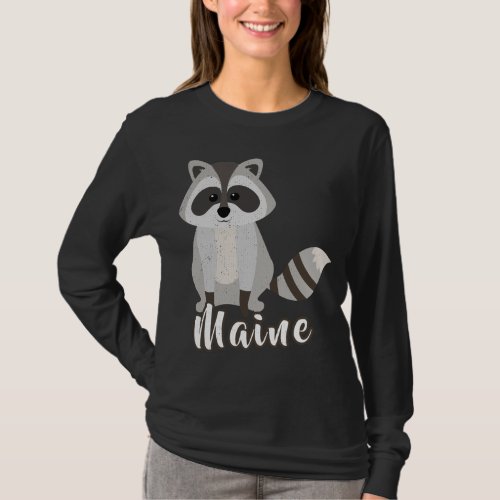 Visit Maine Vacation Woodland Whimsy Raccoon T_Shirt