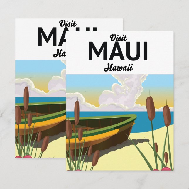 Visit Maui Hawaii tourism poster (Front/Back)