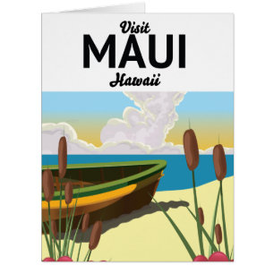 Visit Maui Hawaii tourism poster Cards