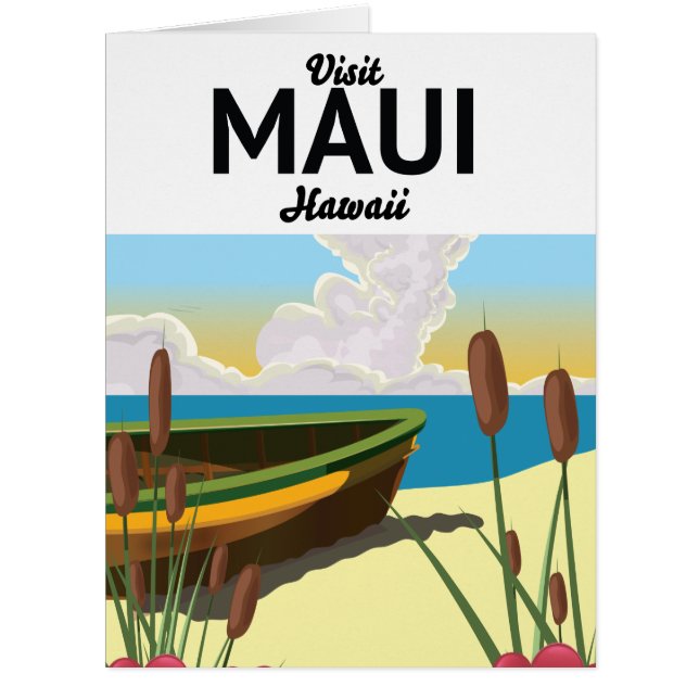 Visit Maui Hawaii tourism poster Cards (Front)