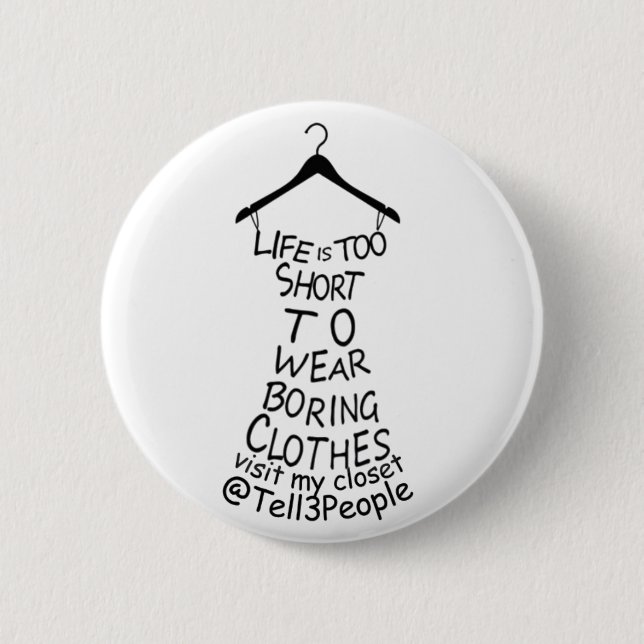 Visit My Closet @Tell3People White Button (Front)